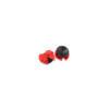 Paire de cache tétons adhésifs noir avec nœud papillon rouge 
